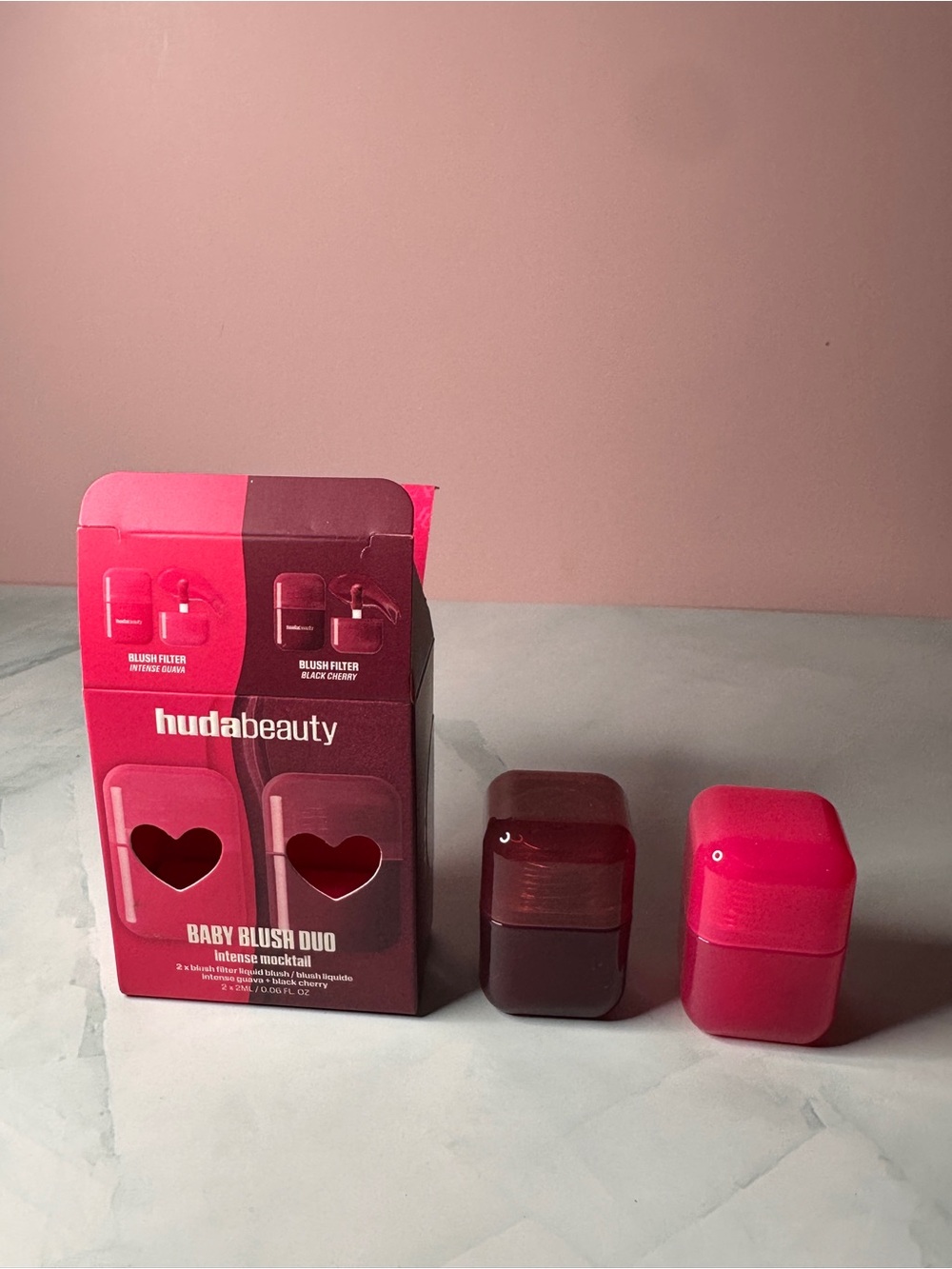 HUDA BEAUTY Baby Blush Duo — Hot Pink & Deep Berry